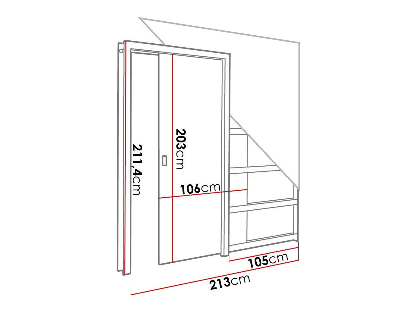 Bīdāmas durvis Dover 185 (Antracīts)