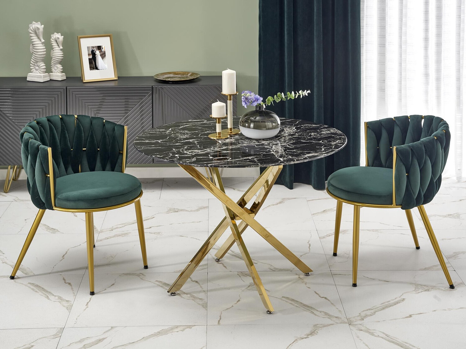 Galds Houston 1538 (Zelta + Melnais marmors)