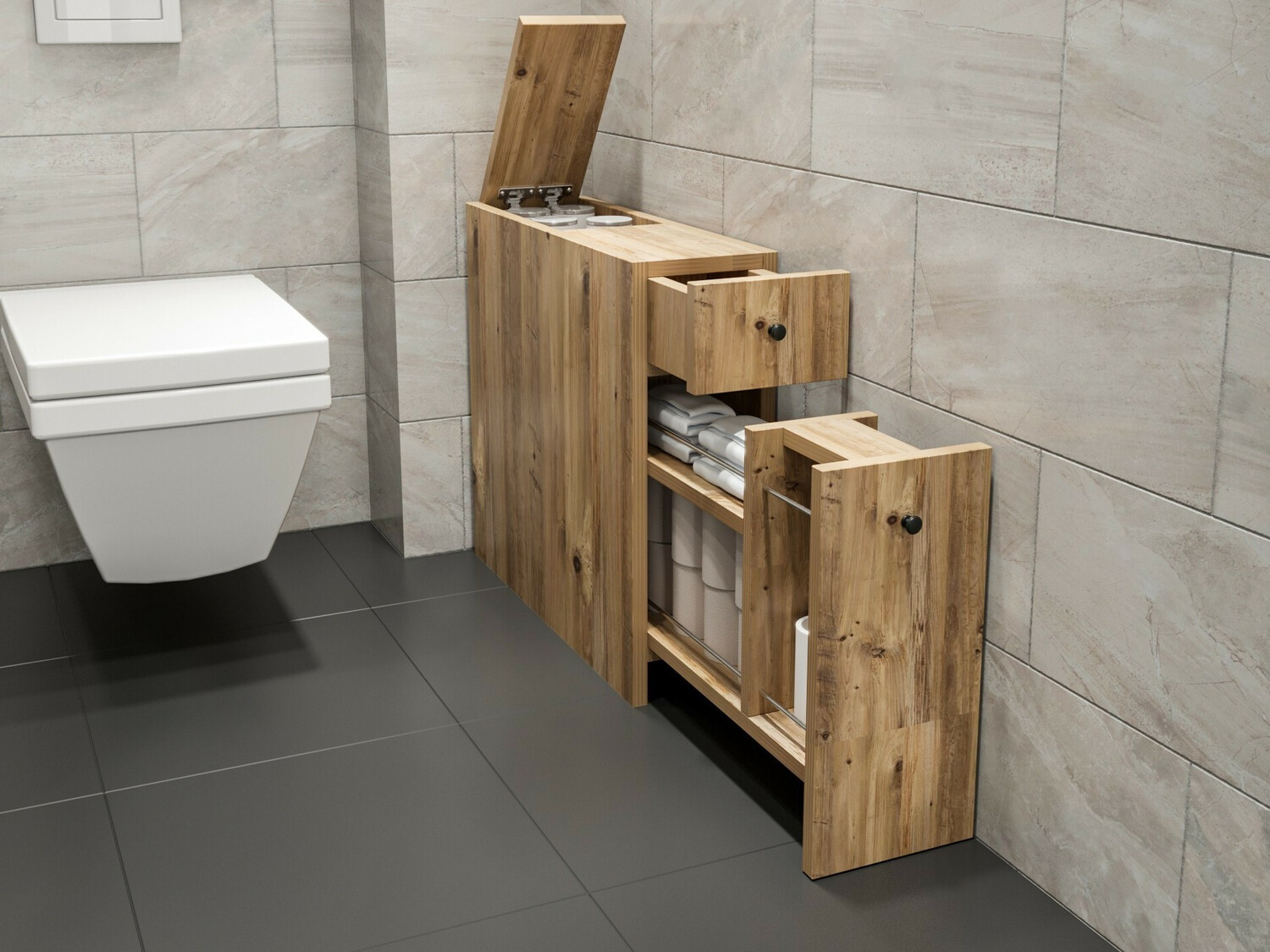 Stāvošs vannas skapītis Kailua 183 (Ozols)