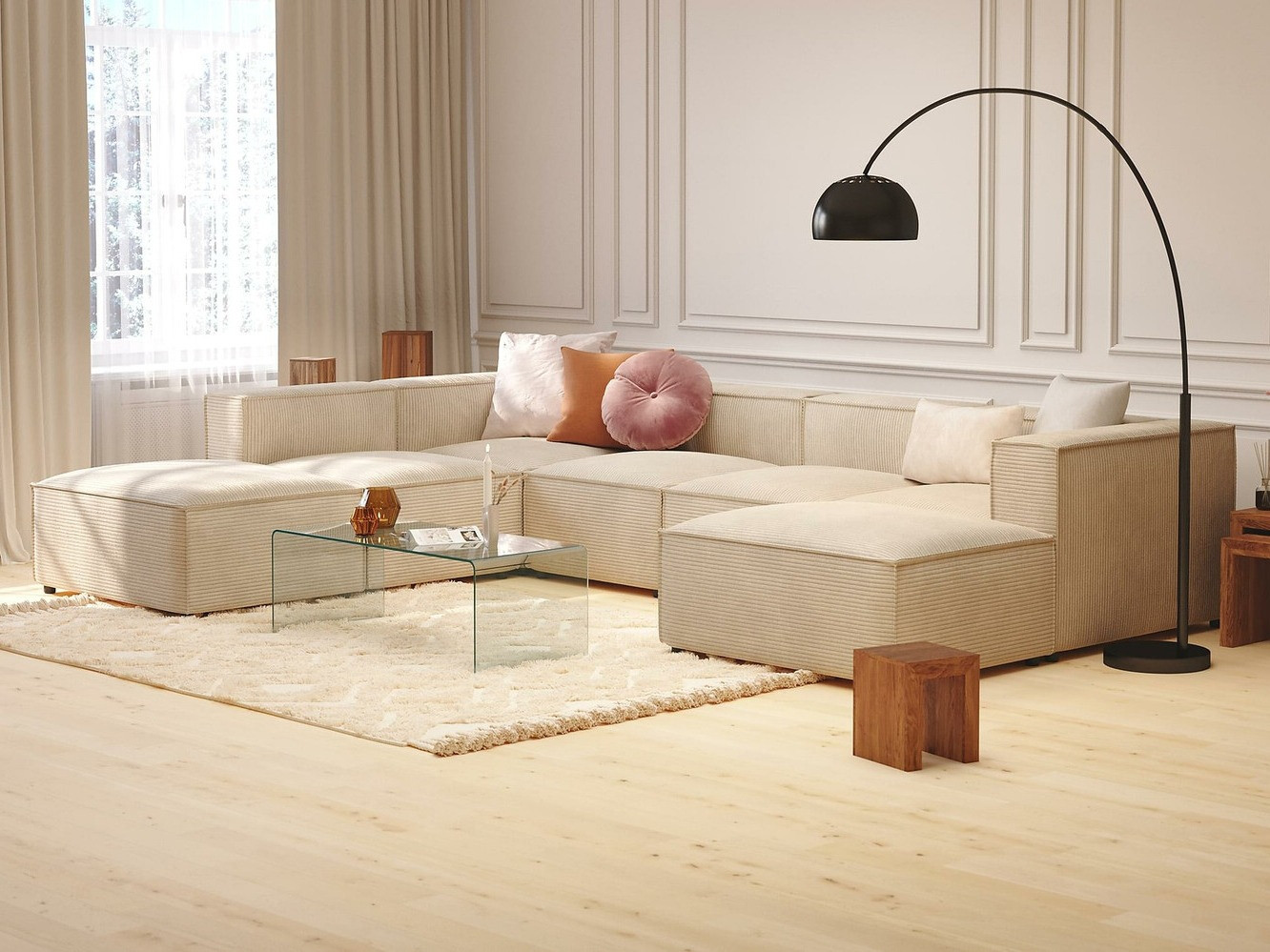 Moduļu stūra dīvāns Torbalo 107 (Lincoln 03)