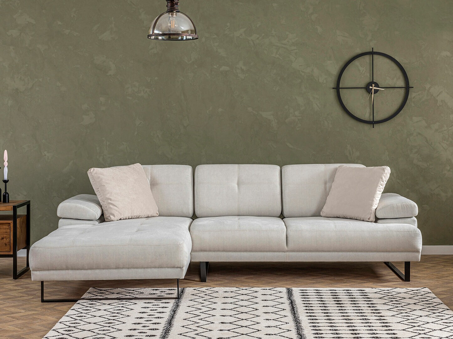 Stūra dīvāns Altadena 141 (Krēms)