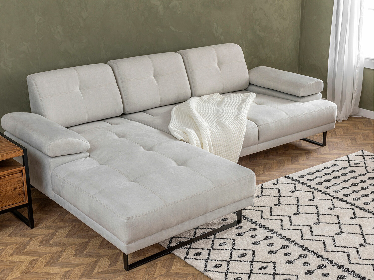 Stūra dīvāns Altadena 141 (Krēms)