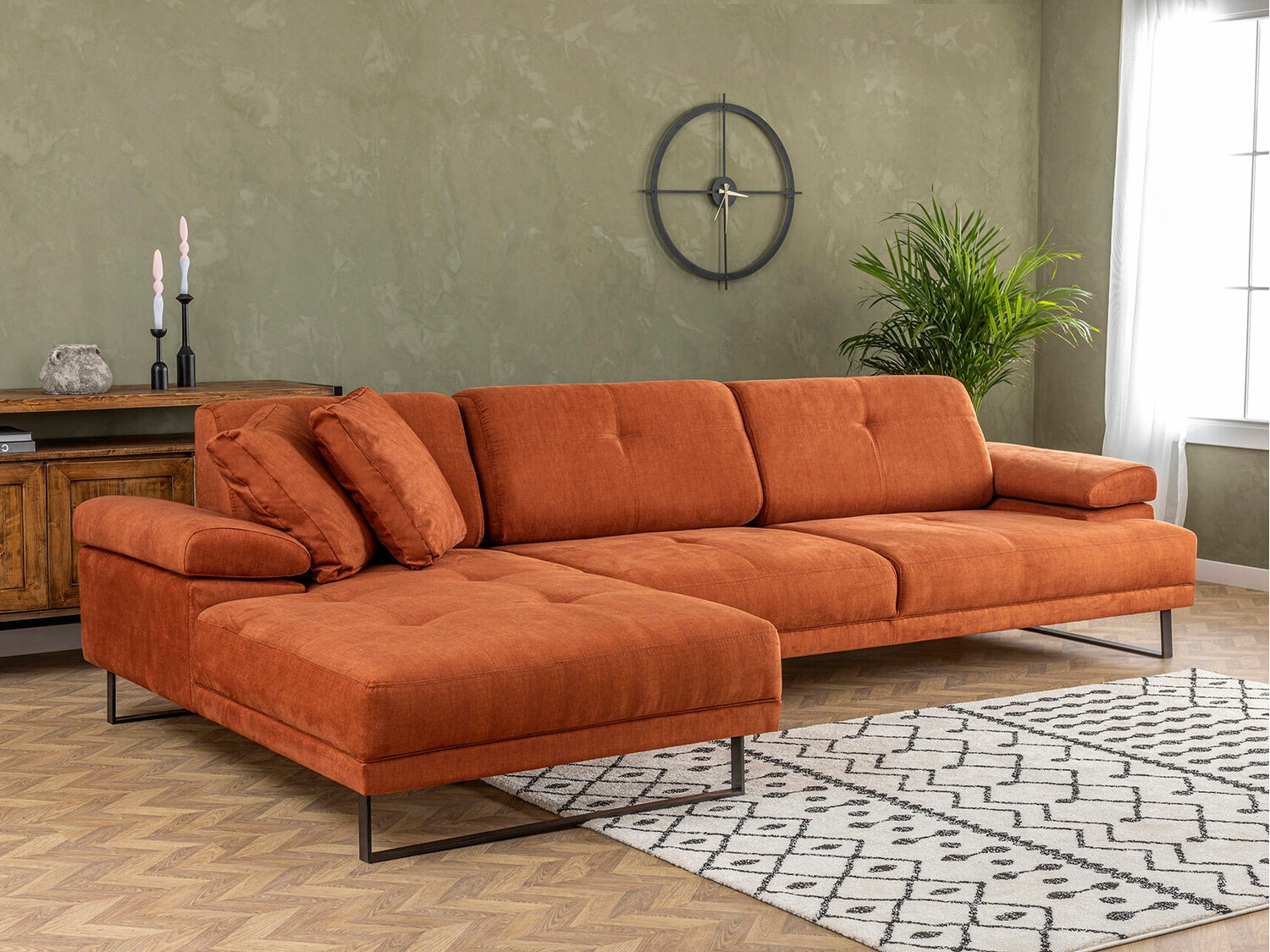 Stūra dīvāns Altadena 141 (Oranžs)