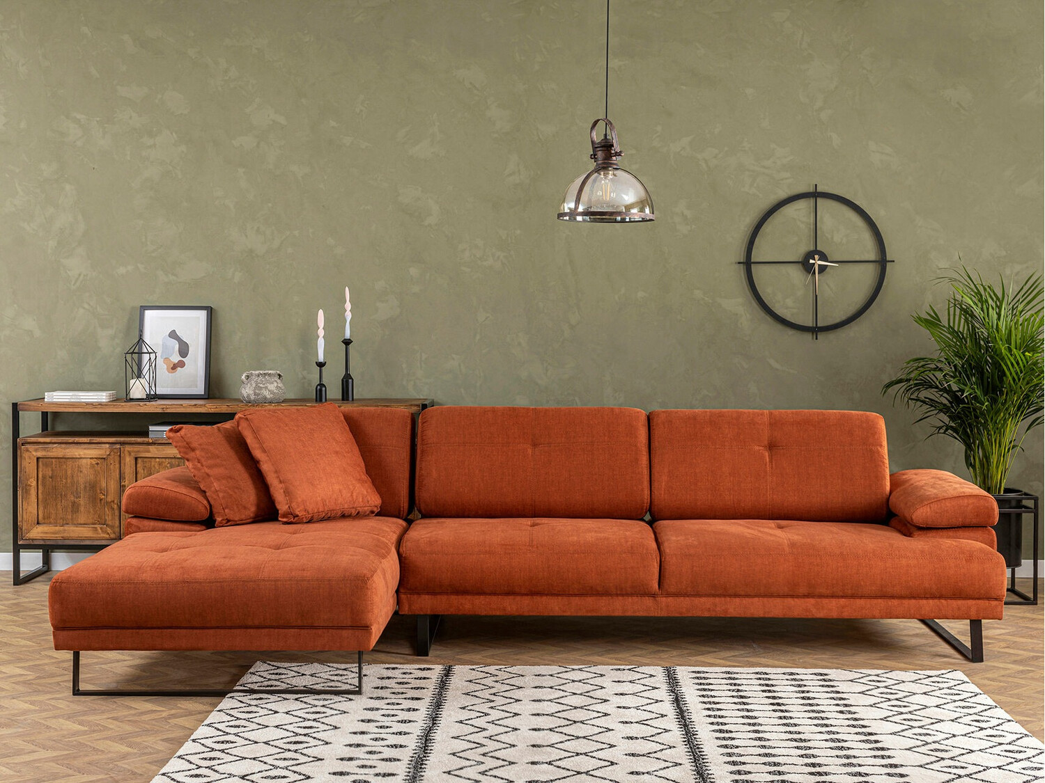 Stūra dīvāns Altadena 141 (Oranžs)