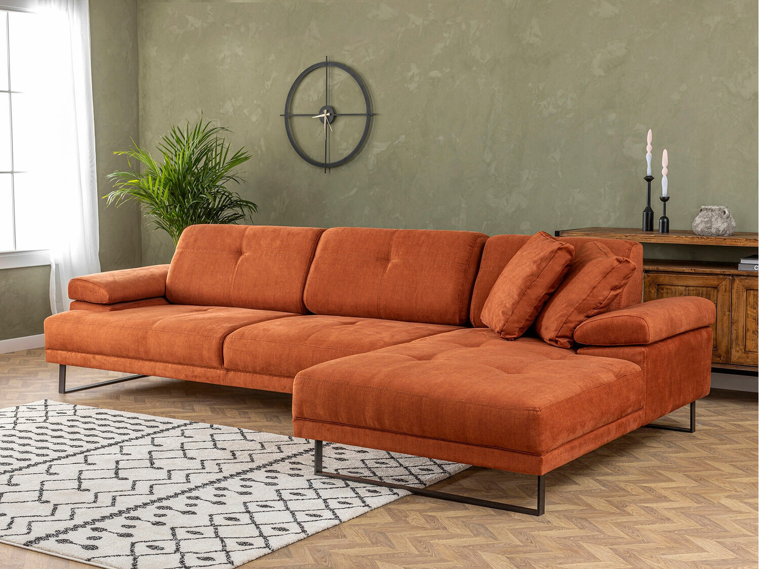 Stūra dīvāns Altadena 141 (Oranžs)