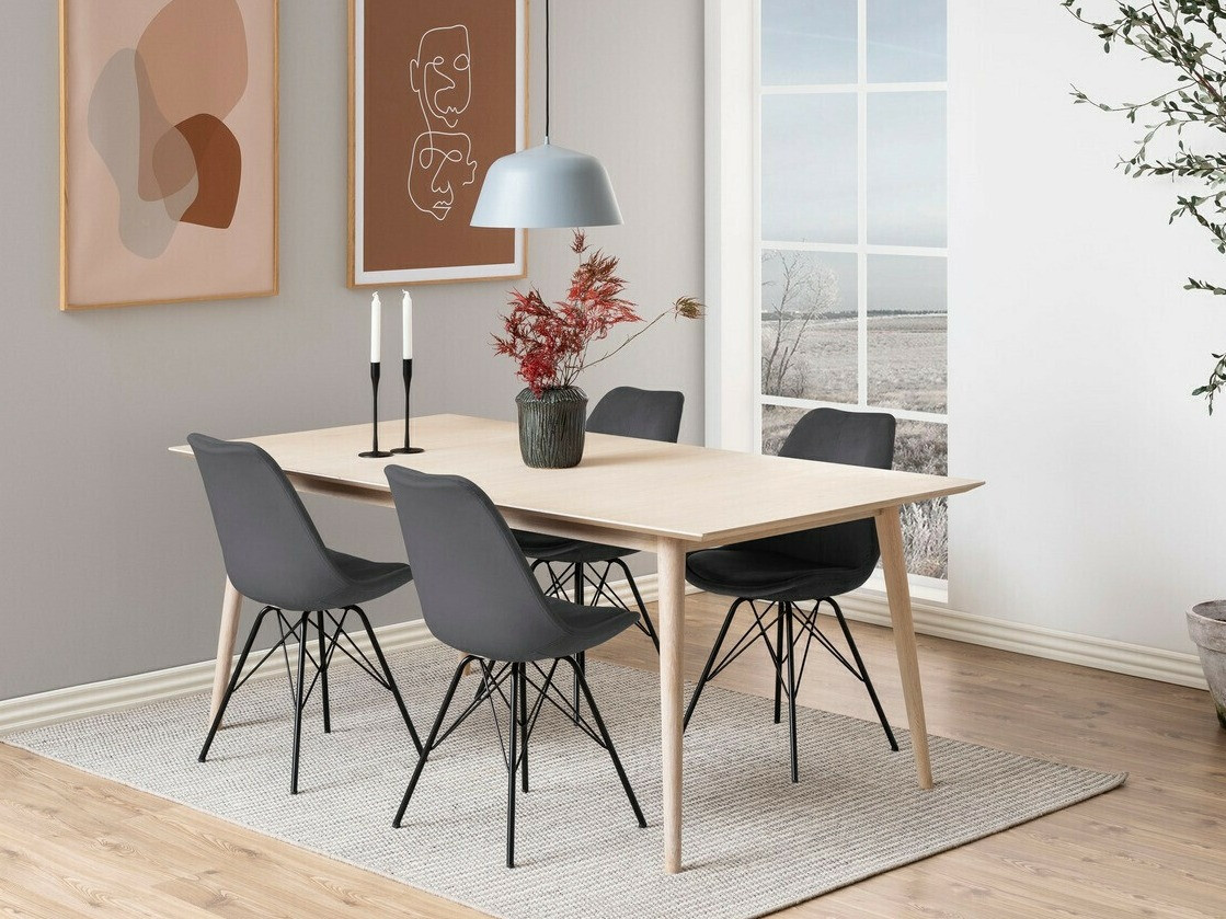 Ēdamistabas komplekts Norsica 330 (Tumši pelēks + Melns)