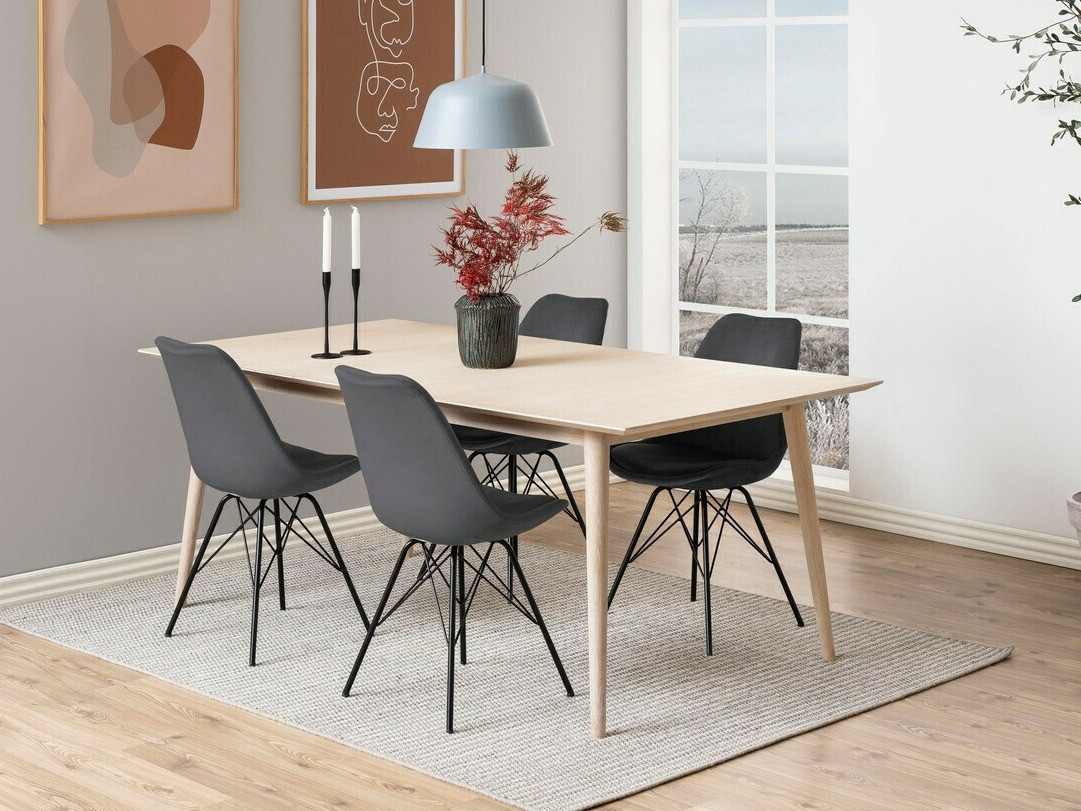 Ēdamistabas komplekts Norsica 330 (Tumši pelēks + Melns)