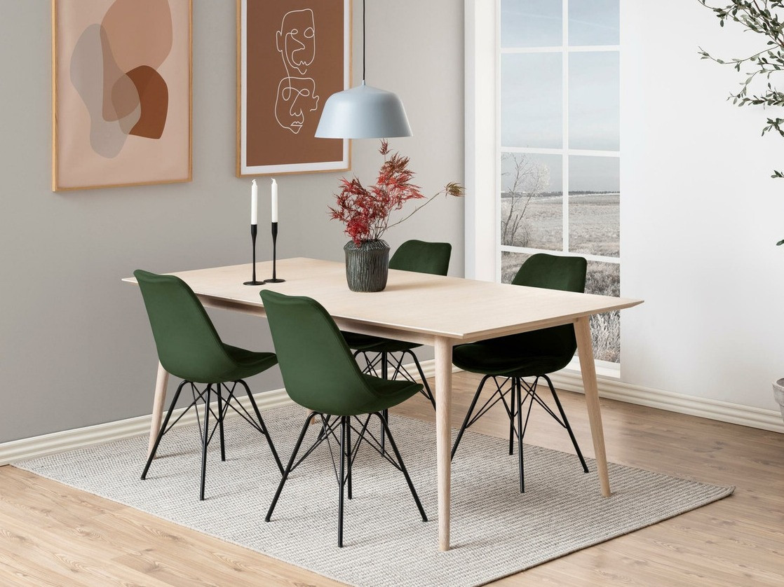 Ēdamistabas komplekts Norsica 330 (Tumši zaļš + Melns)