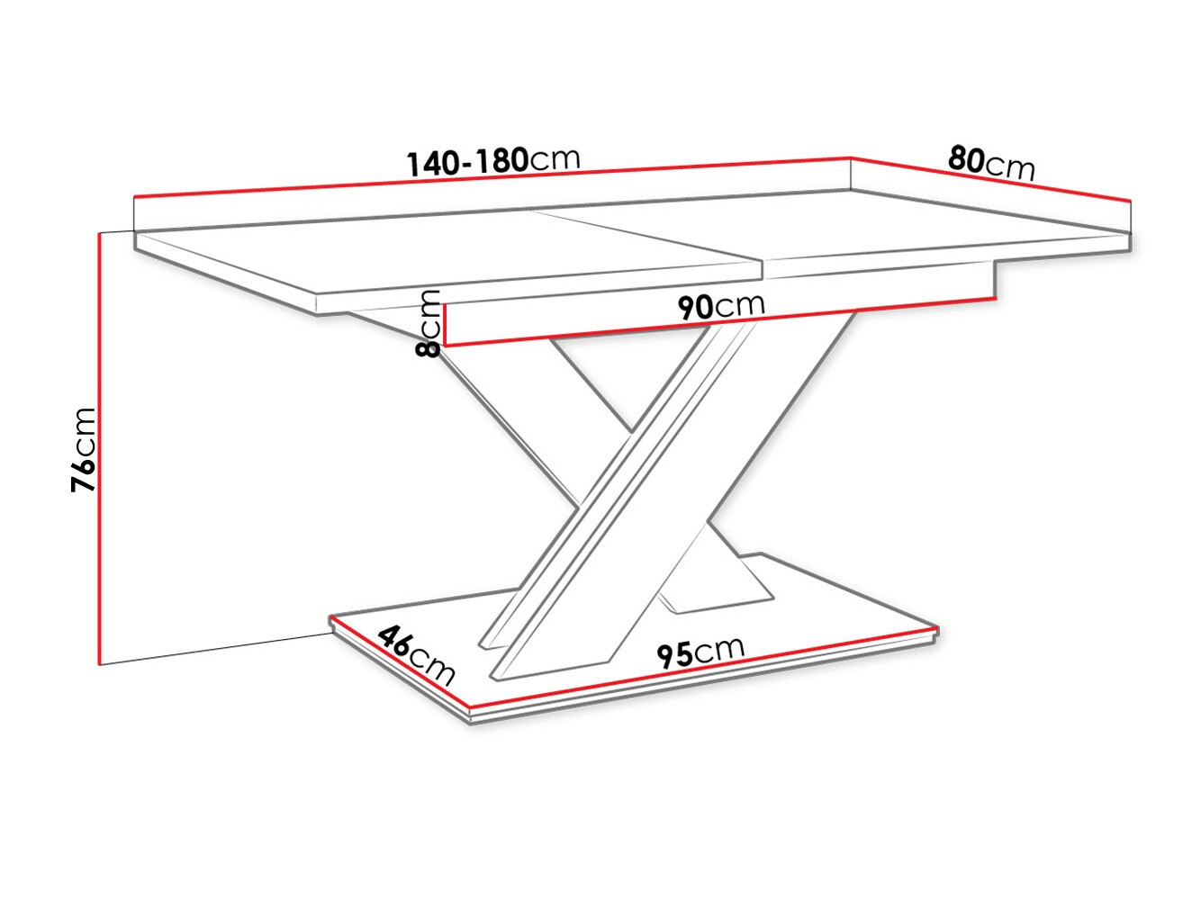 Galds Goodyear 103 (Glancēts balts)