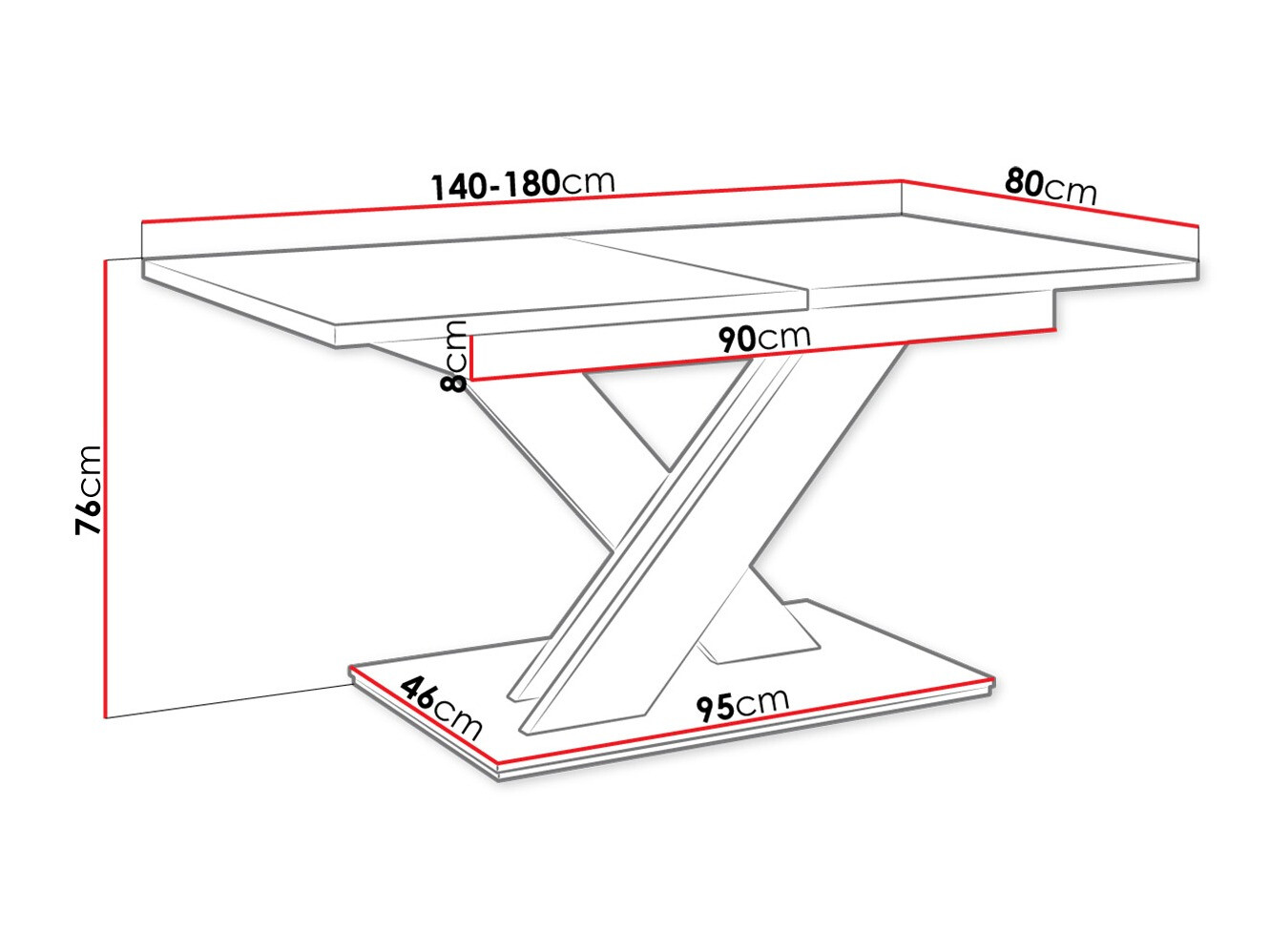 Galds Goodyear 103 (Glancēts melns)