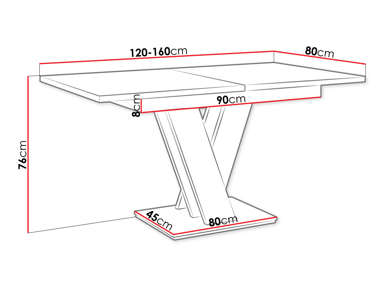 Galds Goodyear 104 (Glancēts balts + Sonomas ozols)