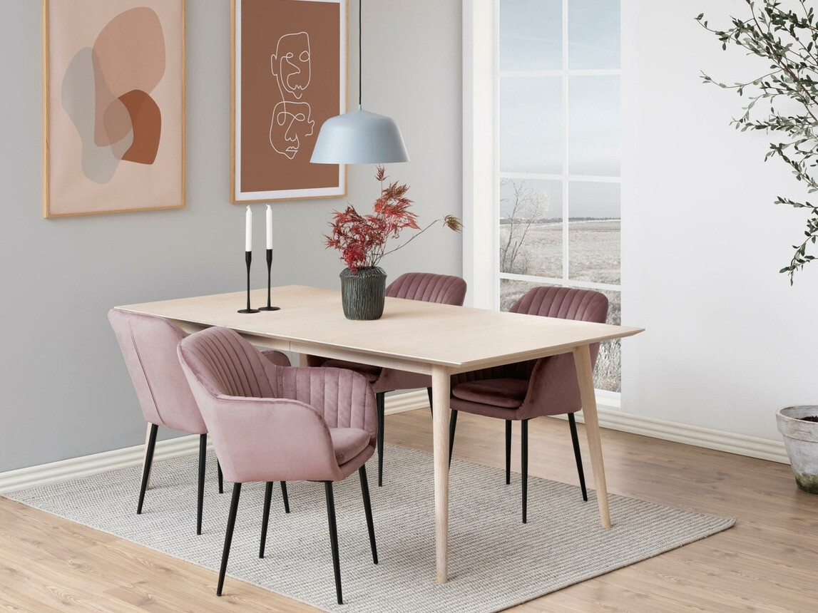 Ēdamistabas komplekts Norsica 513 (Dusty rozā + Melns)