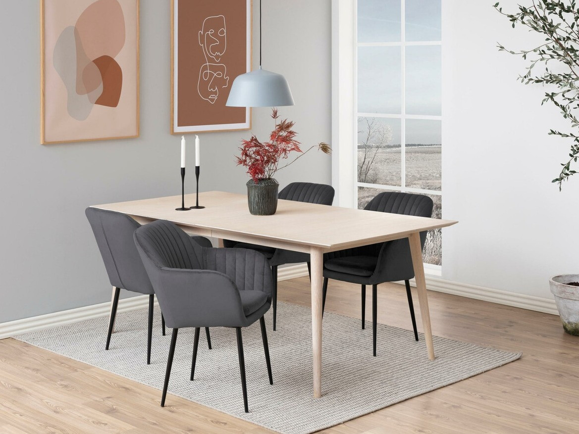 Ēdamistabas komplekts Norsica 513 (Tumši pelēks + Melns)