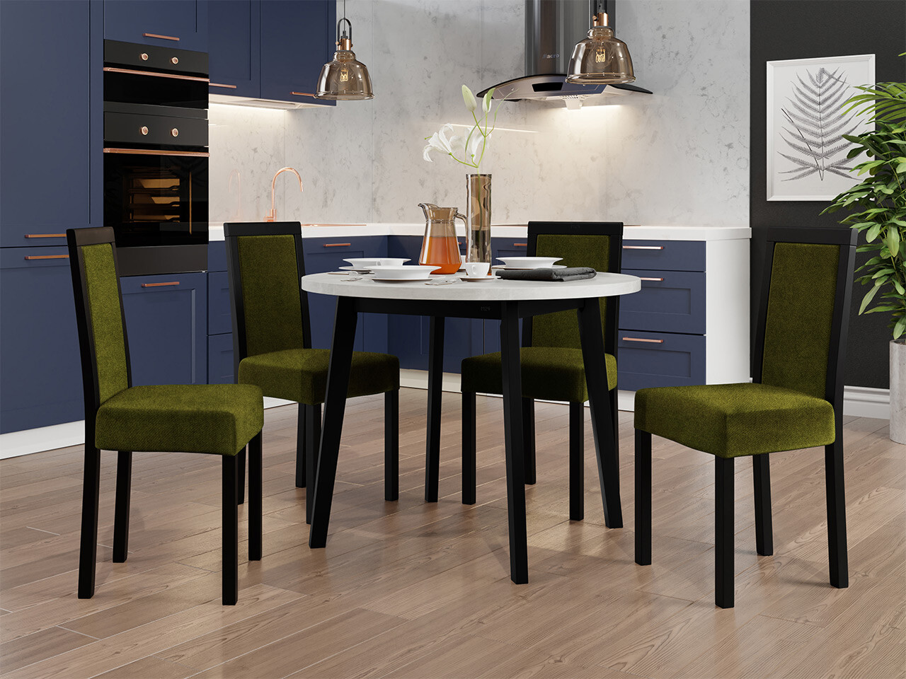 Ēdamistabas komplekts Victorville 304 (Melns)