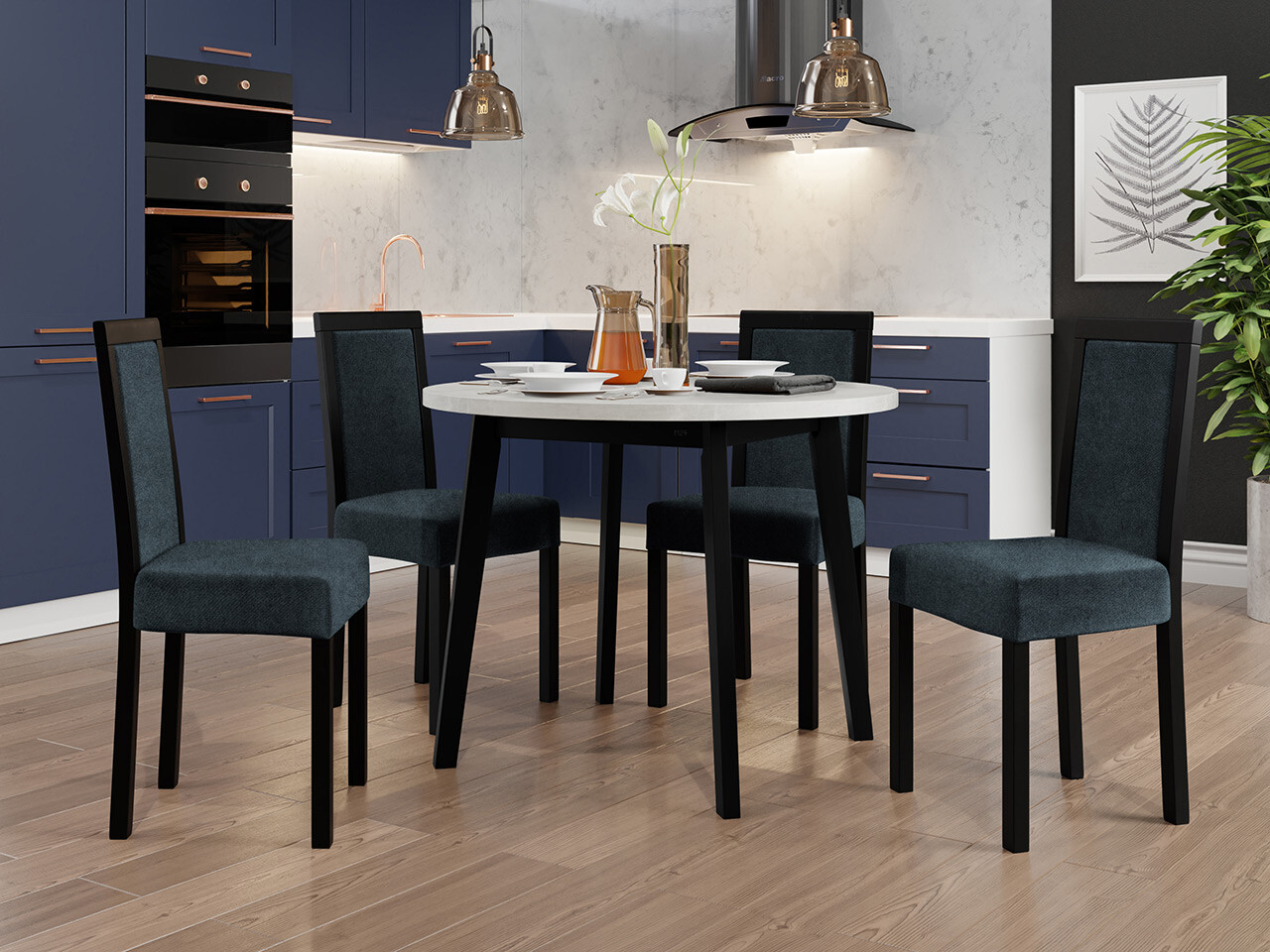 Ēdamistabas komplekts Victorville 304 (Melns)