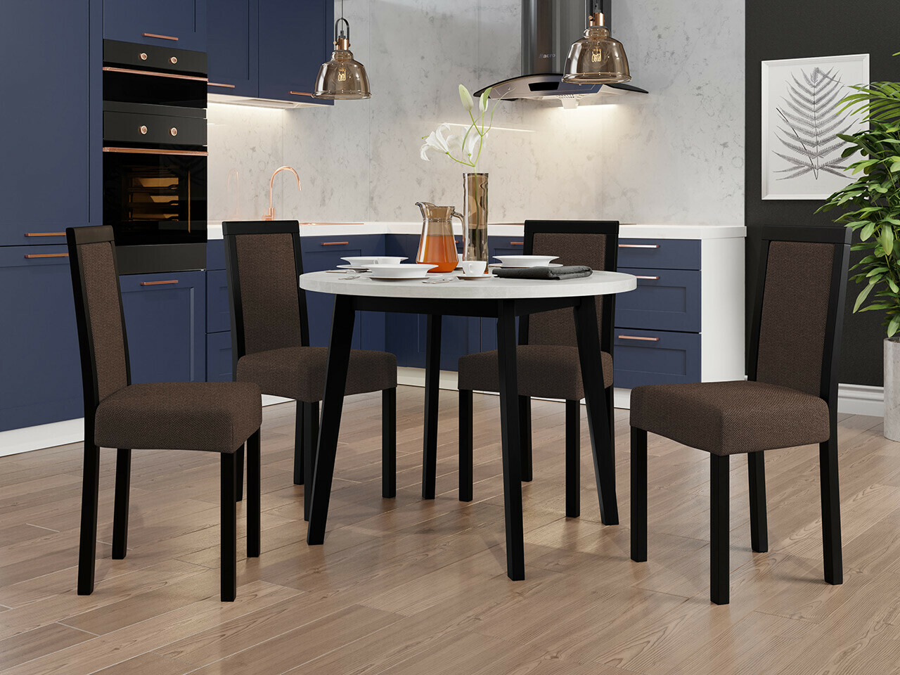 Ēdamistabas komplekts Victorville 304 (Melns)