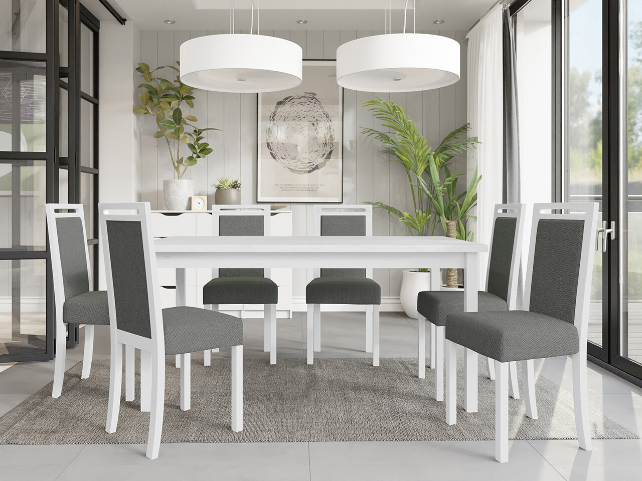 Ēdamistabas komplekts Victorville 308 (Balts)