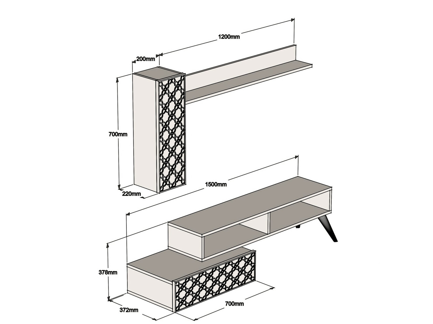 Набор для гостиной Kailua 1561 (Орех + Белый)