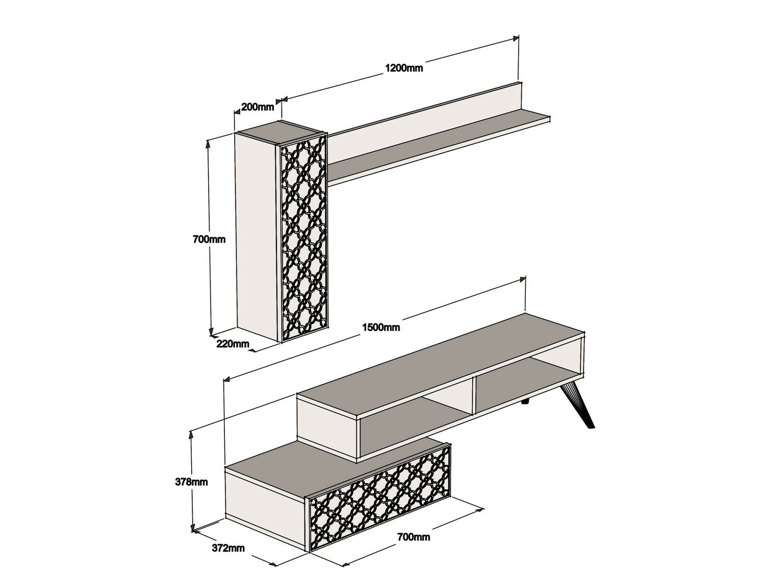 Набор для гостиной Kailua 1561 (Орех + Крем)