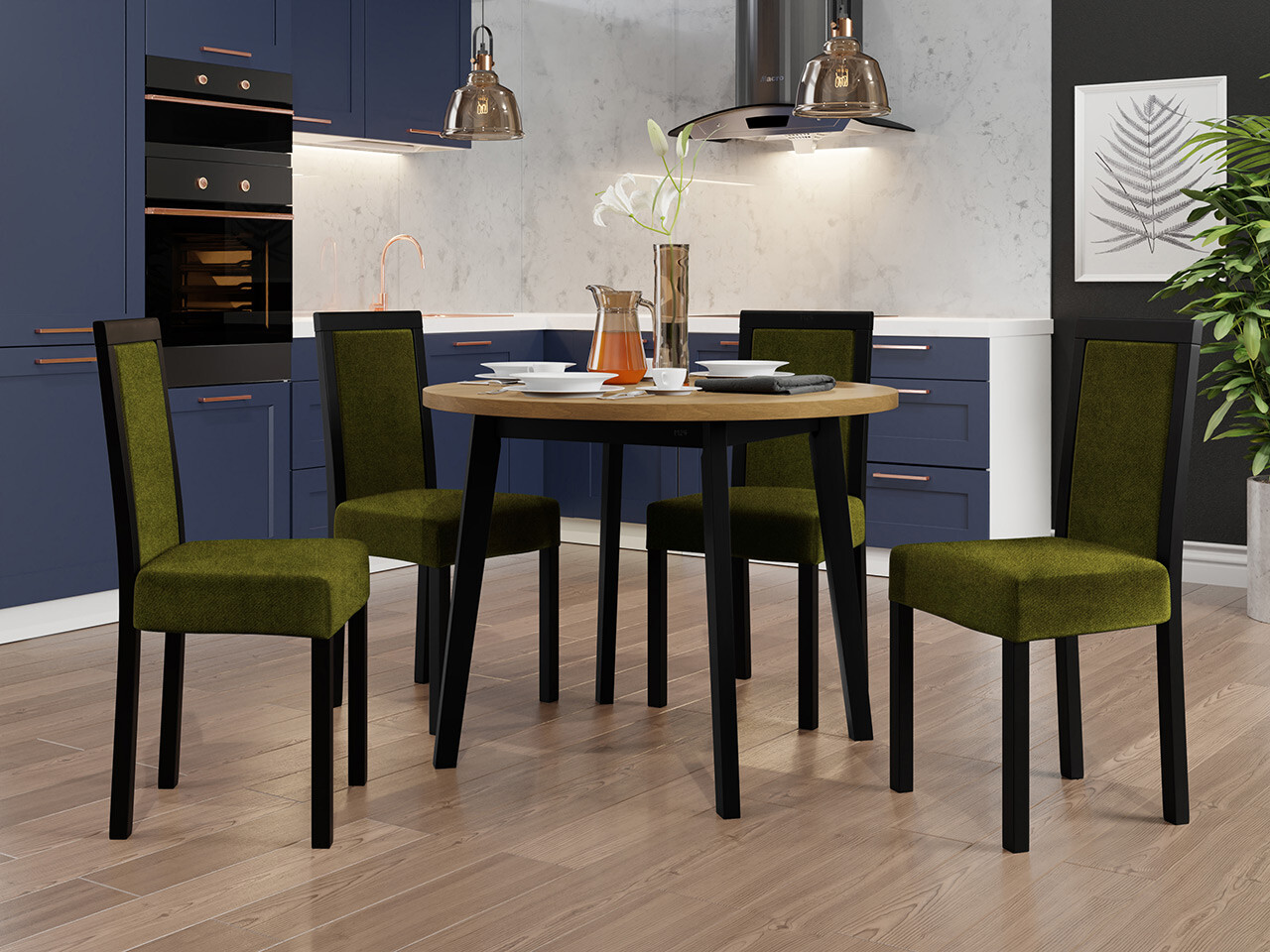 Обеденный гарнитур Victorville 306 (Чёрный)