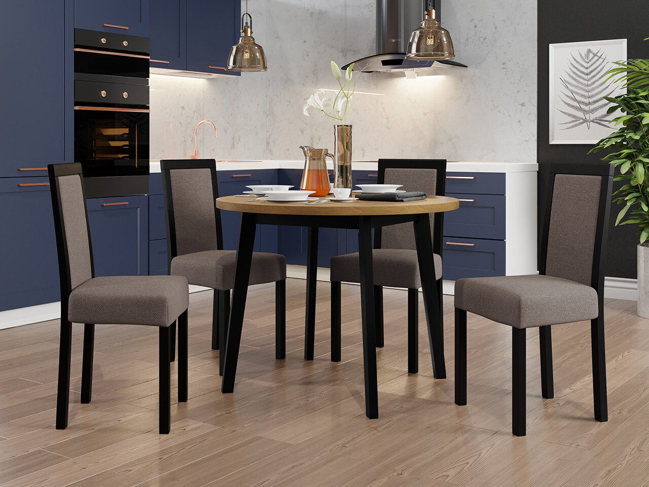 Обеденный гарнитур Victorville 306 (Чёрный)