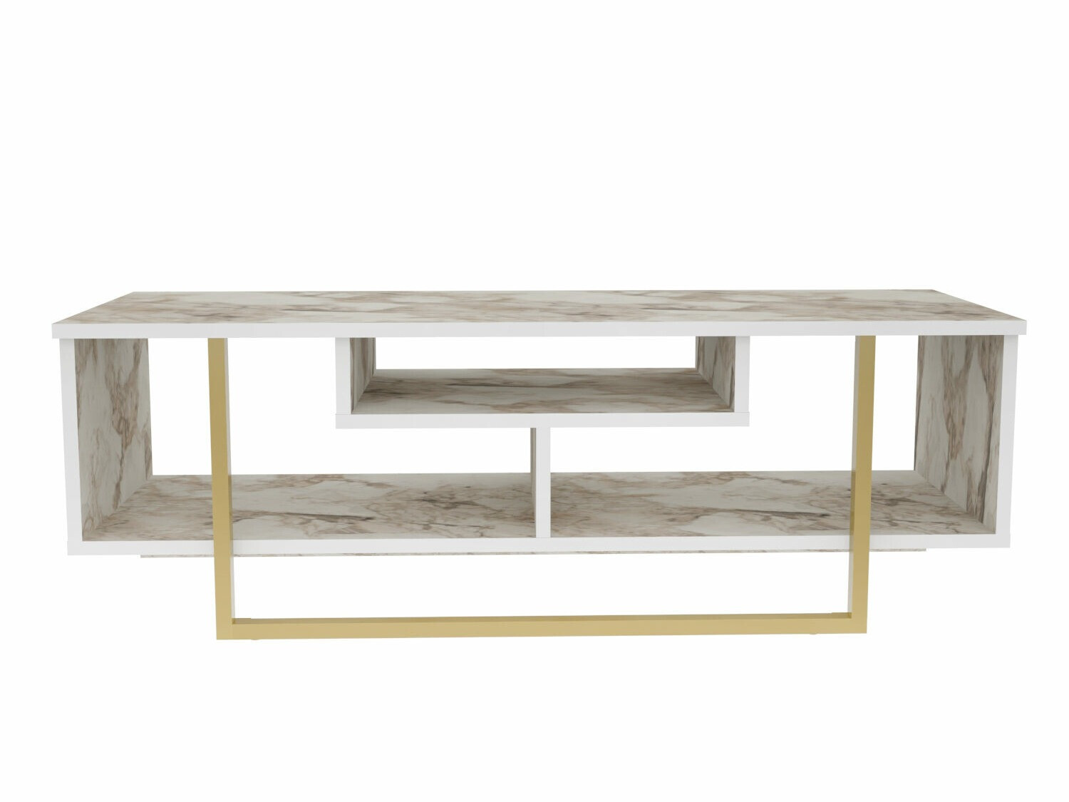 TV galds Kailua 246 (Balts marmors + Zelta)