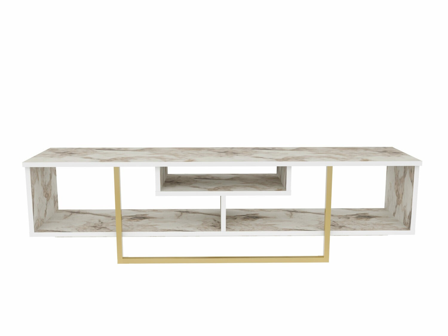 ТВ тумба Kailua 245 (Белый мрамор + Золотой)