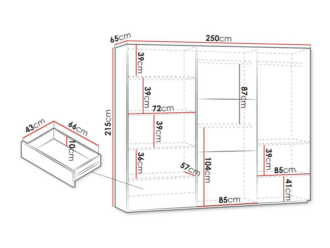 Skapis Honolulu 126 (Grafīts)