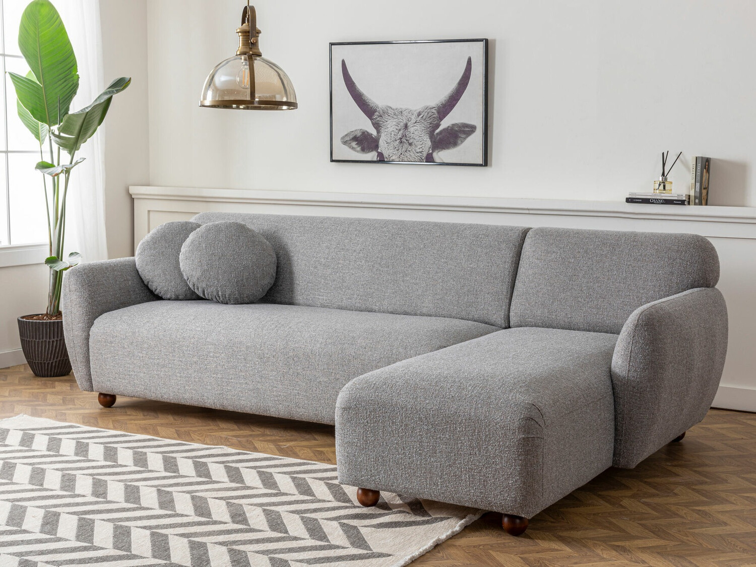 Stūra dīvāns Altadena 189 (Pelēks)