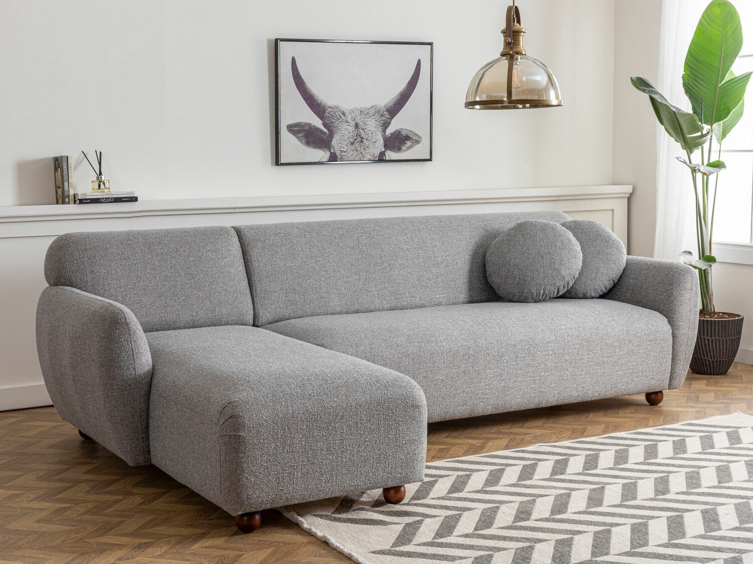 Stūra dīvāns Altadena 189 (Pelēks)