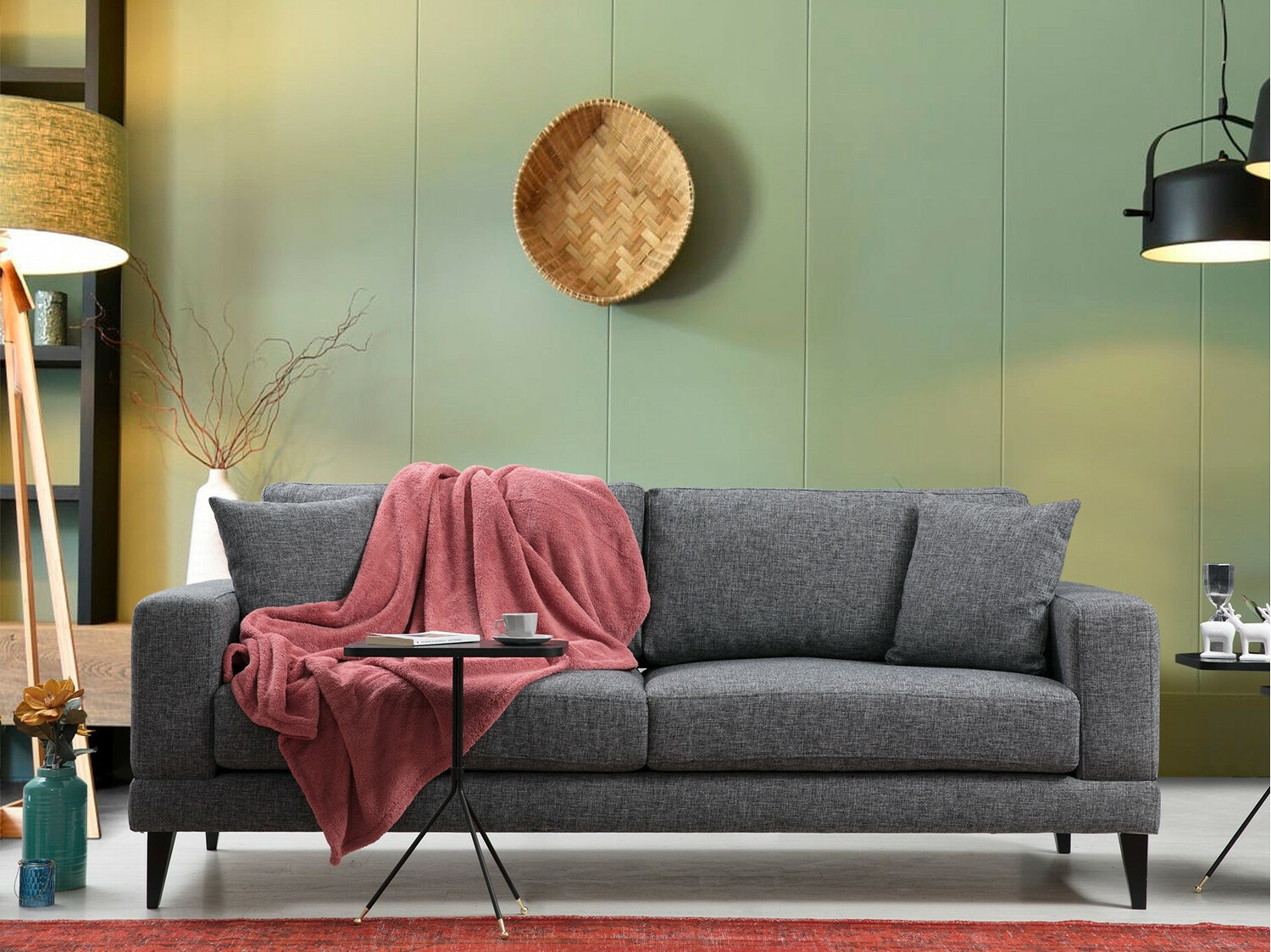 Dīvāns Altadena 208 (Tumši pelēks)