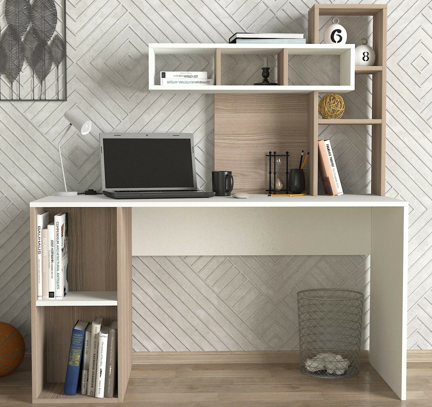 Письменный cтол Kailua 296 (Светло-коричневый + Белый)