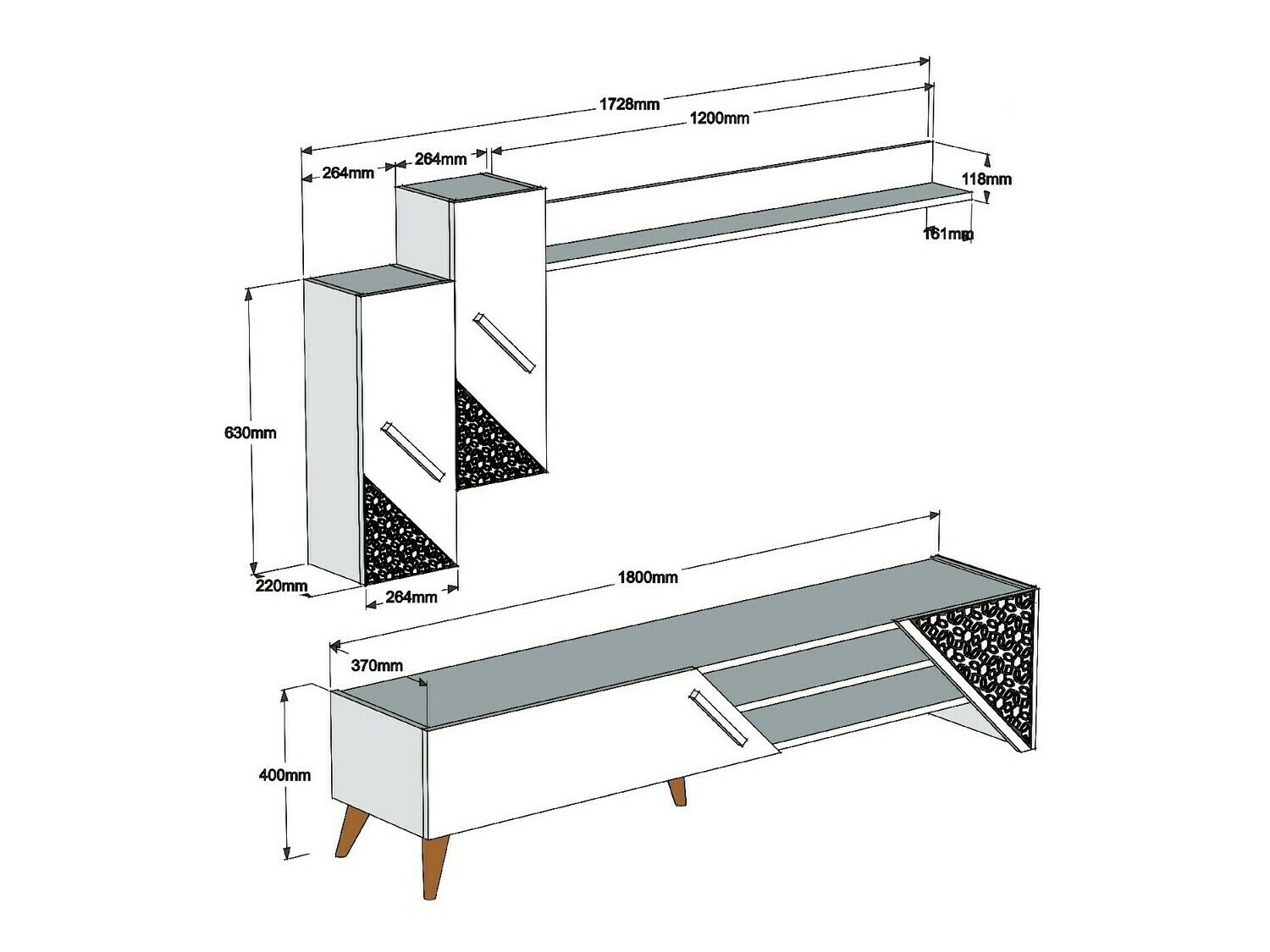 Viesistabas komplekts Kailua 1564 (Krēms)