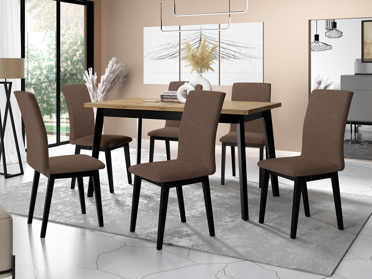 Ēdamistabas komplekts Victorville 321 (Melns)