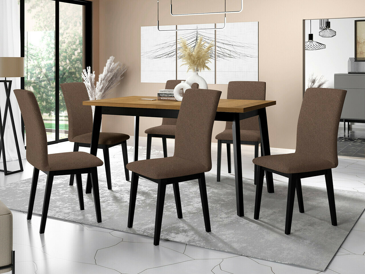 Обеденный гарнитур Victorville 322 (Чёрный)