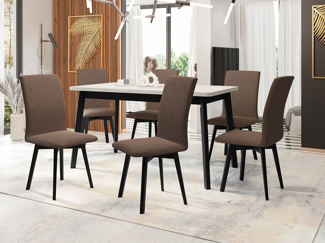 Обеденный гарнитур Victorville 323 (Чёрный)