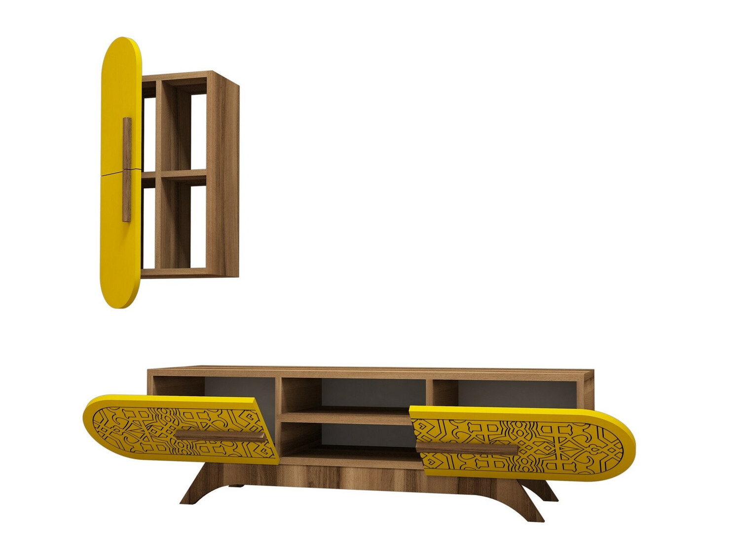 Viesistabas komplekts Kailua 1574 (Rieksts + Dzeltens)