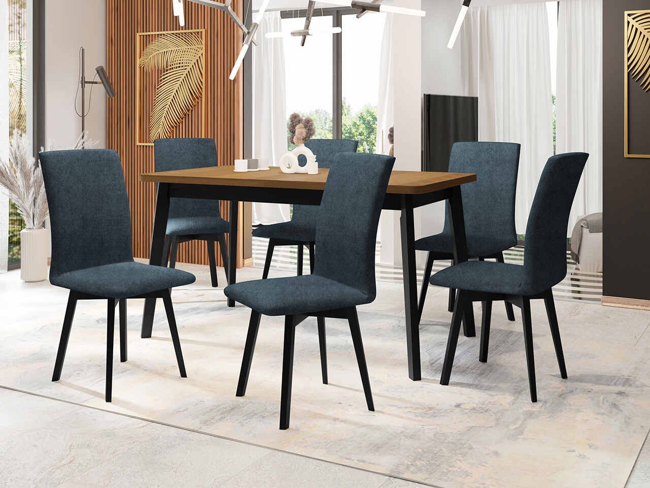 Обеденный гарнитур Victorville 324 (Чёрный)