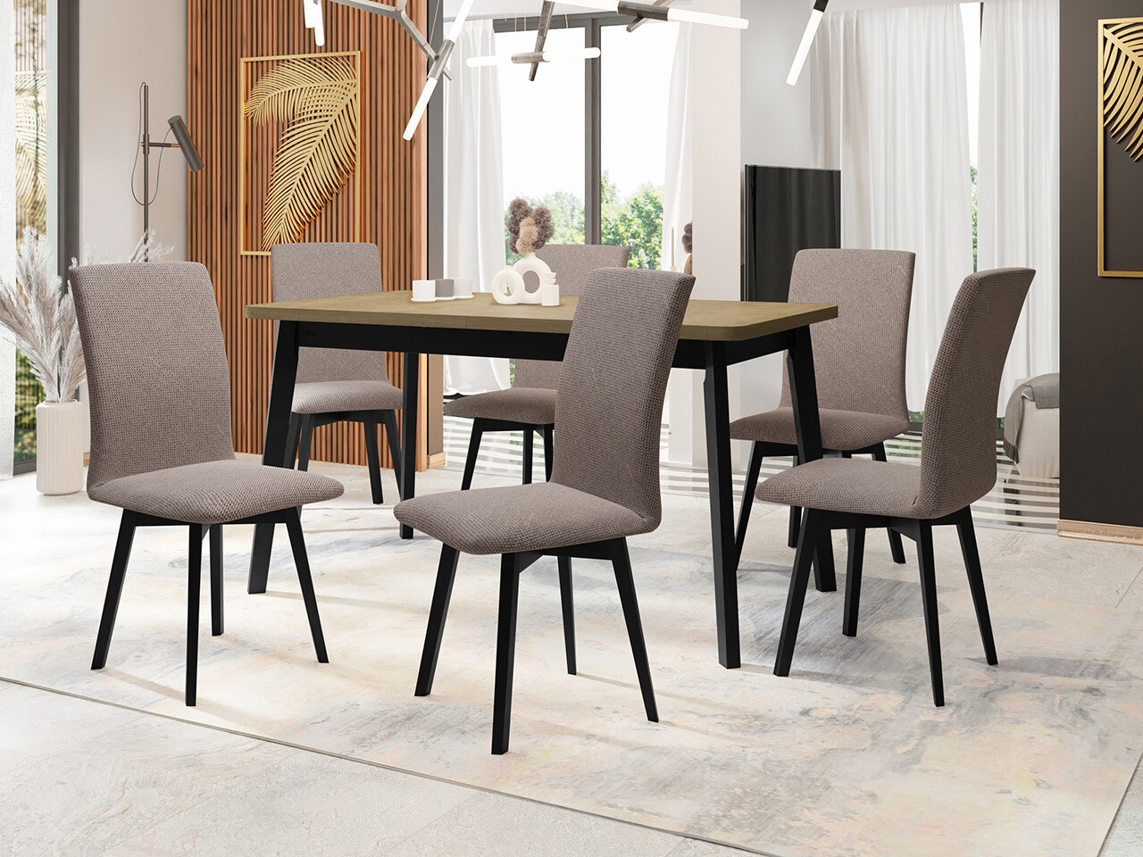 Обеденный гарнитур Victorville 325 (Чёрный)