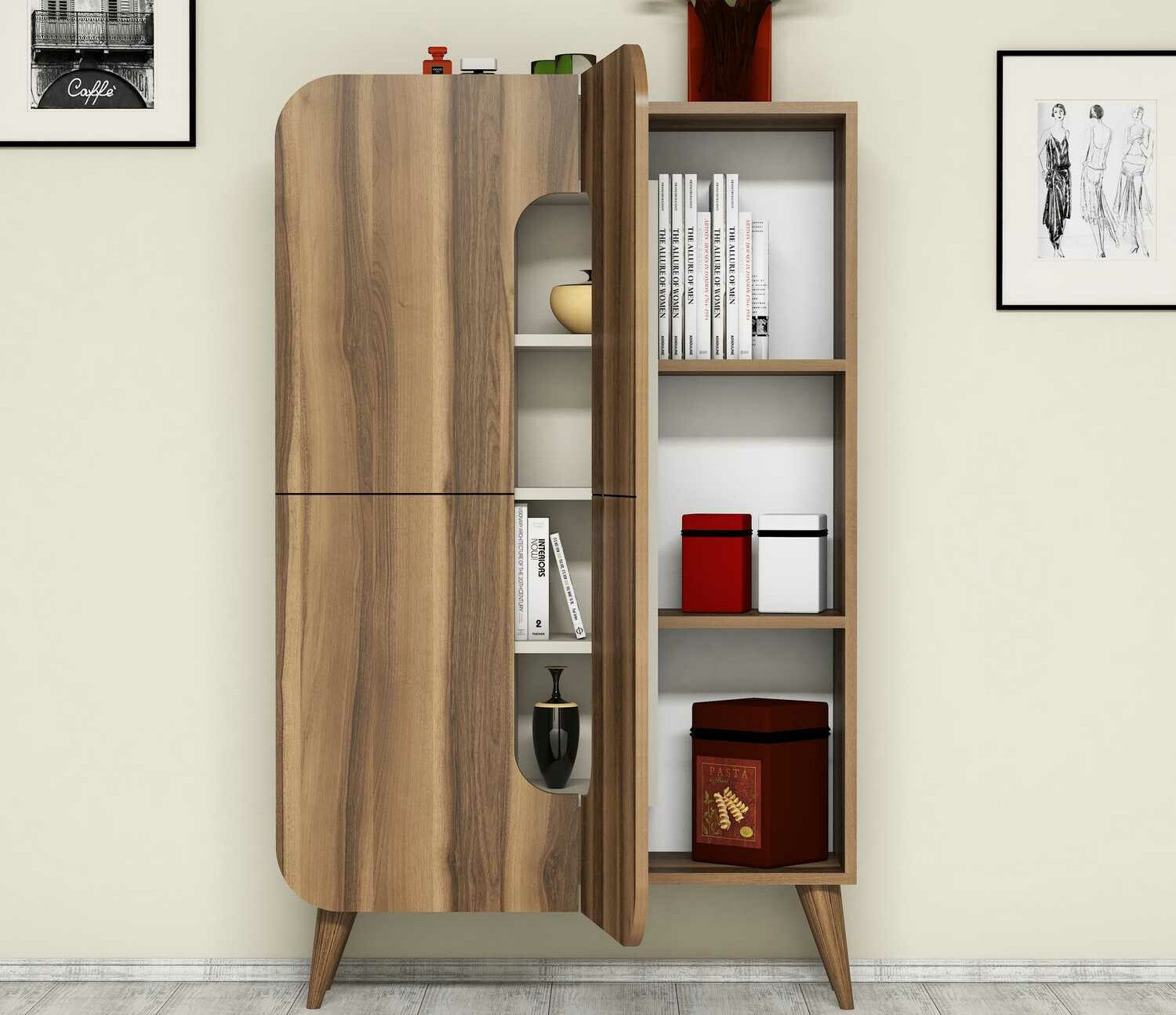 Стеллаж Kailua 340 (Орех + Крем)