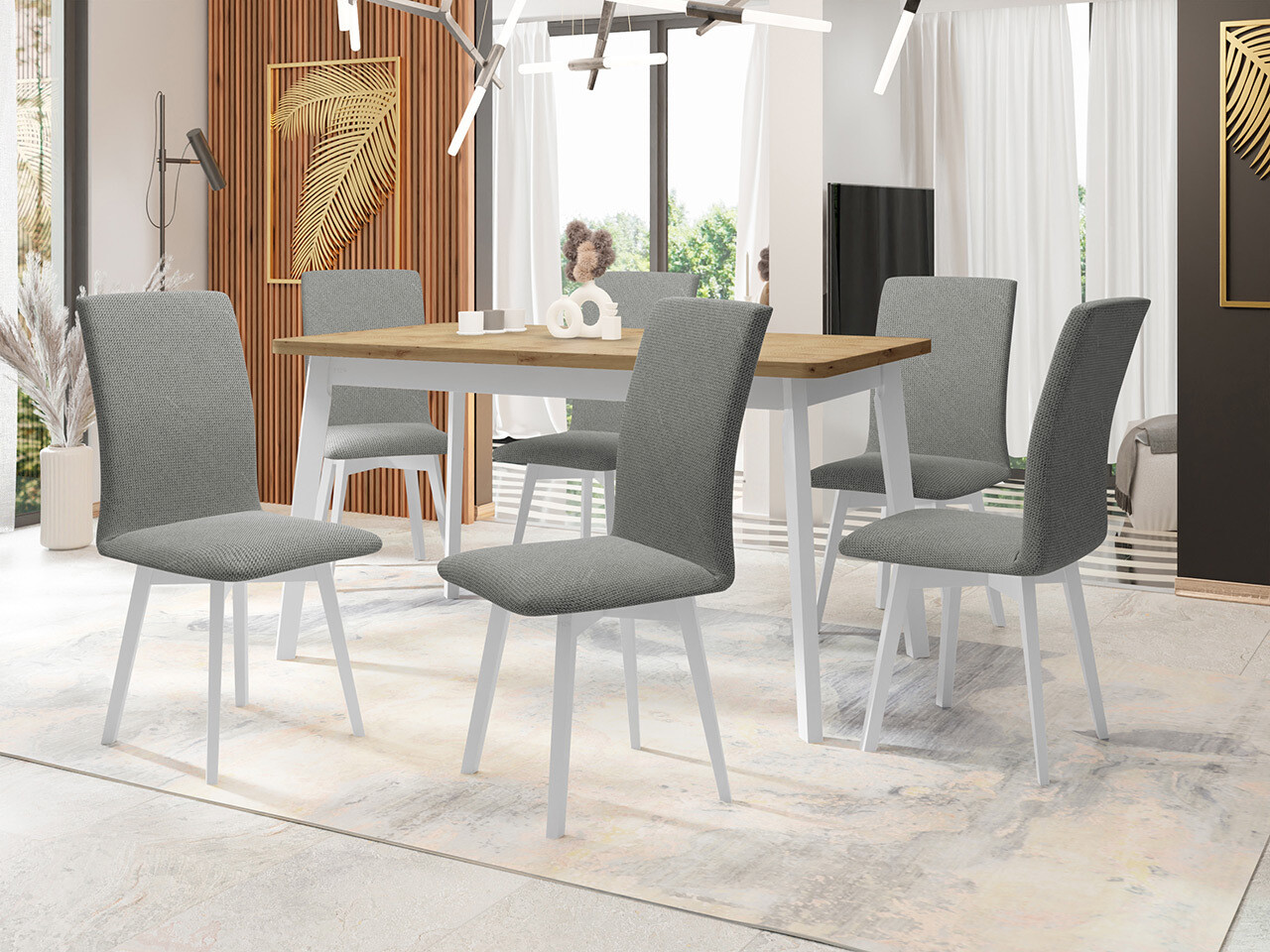 Ēdamistabas komplekts Victorville 326 (Balts)