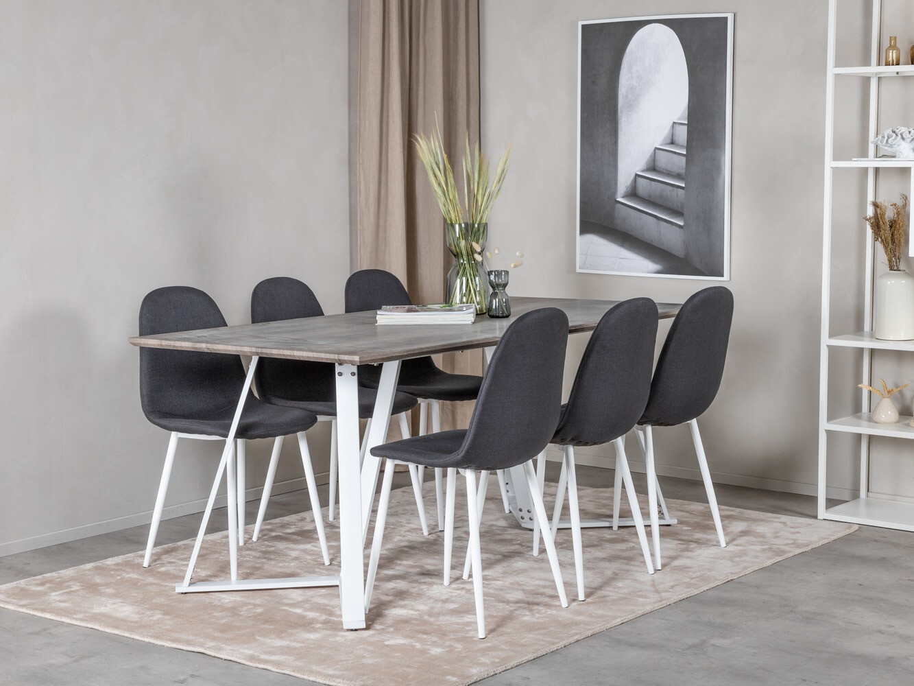 Ēdamistabas komplekts Dallas 1804 (Balts + Melns)