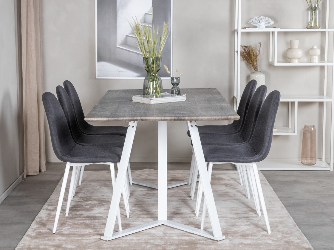 Обеденный гарнитур Dallas 1804 (Белый + Чёрный)