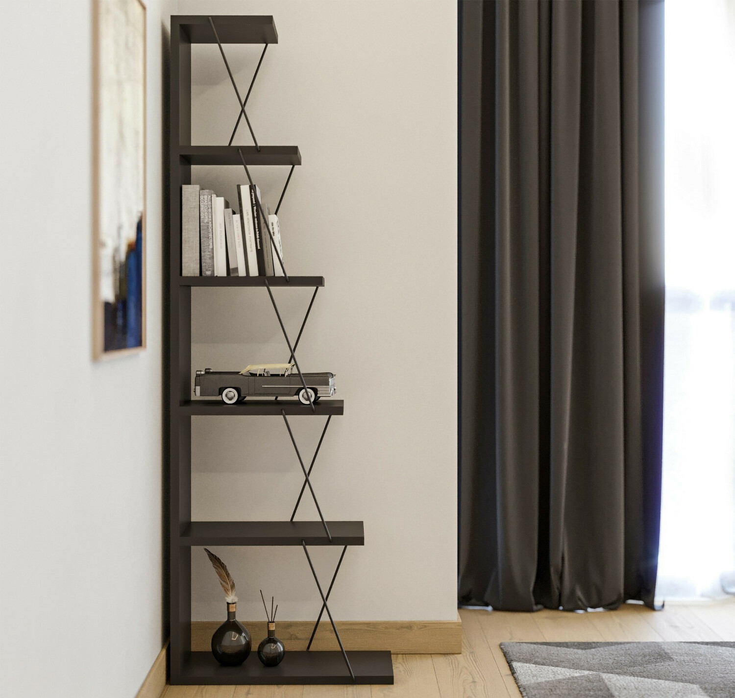 Plaukts Kailua 371 (Antracīts + Melns)