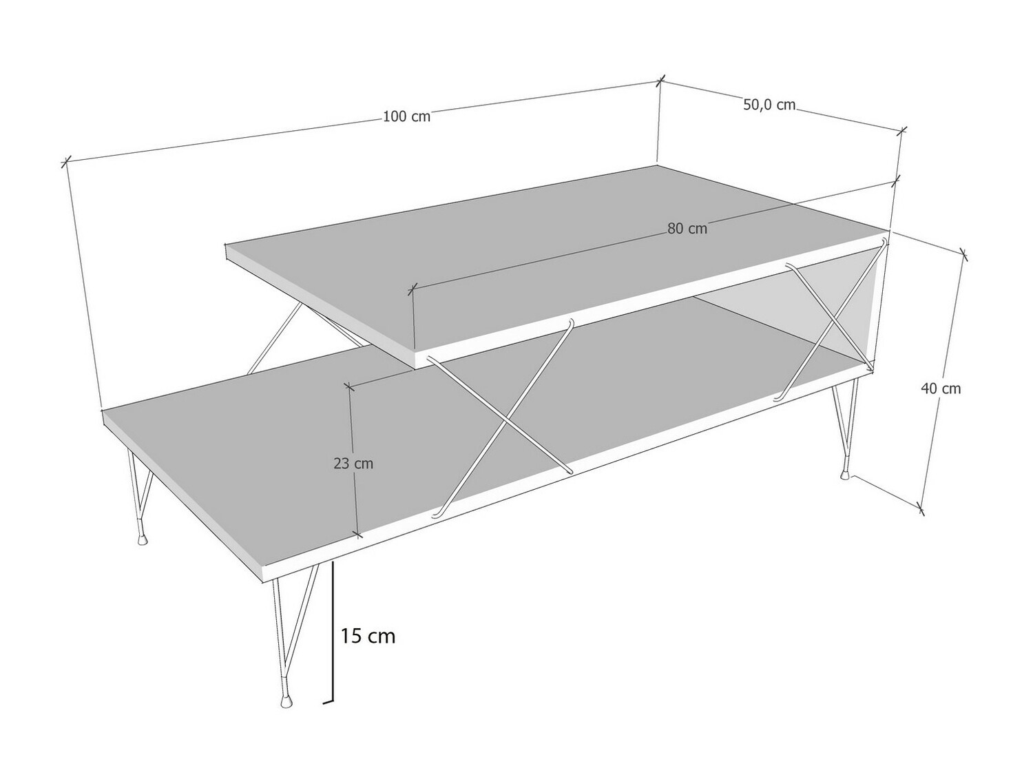 Žurnālu galdiņš Kailua 384 (Ozols)