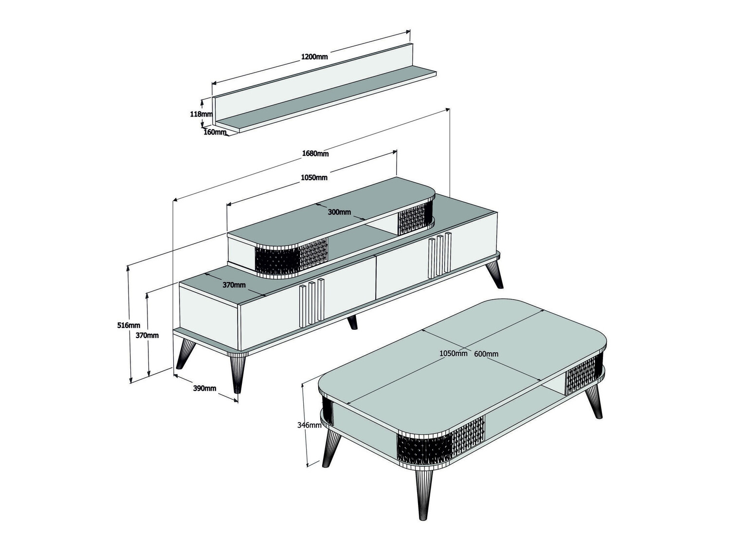 Набор для гостиной Kailua 385 (Крем)