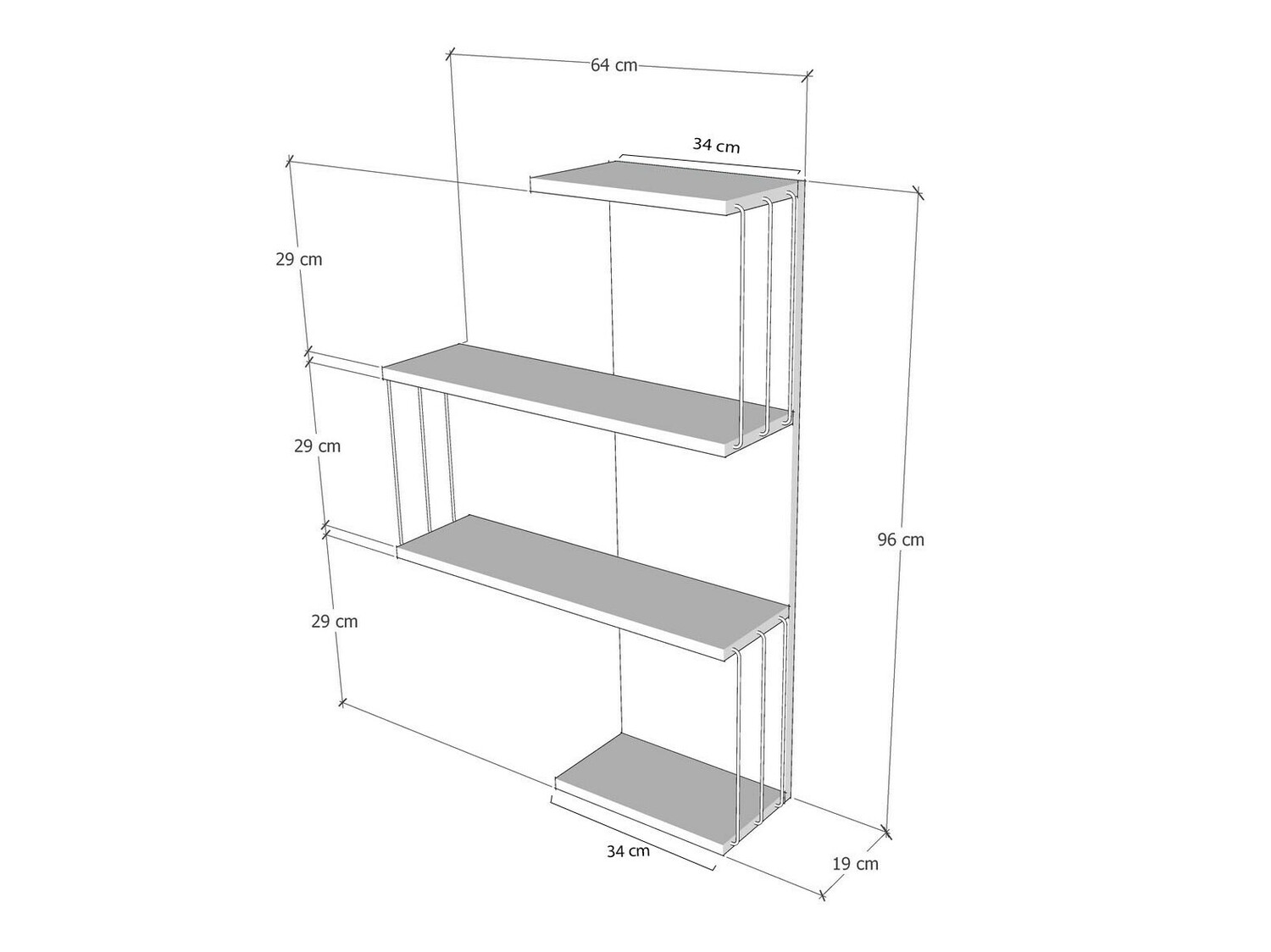 Piekarams plaukts Kailua 406 (Brūns + Balts)