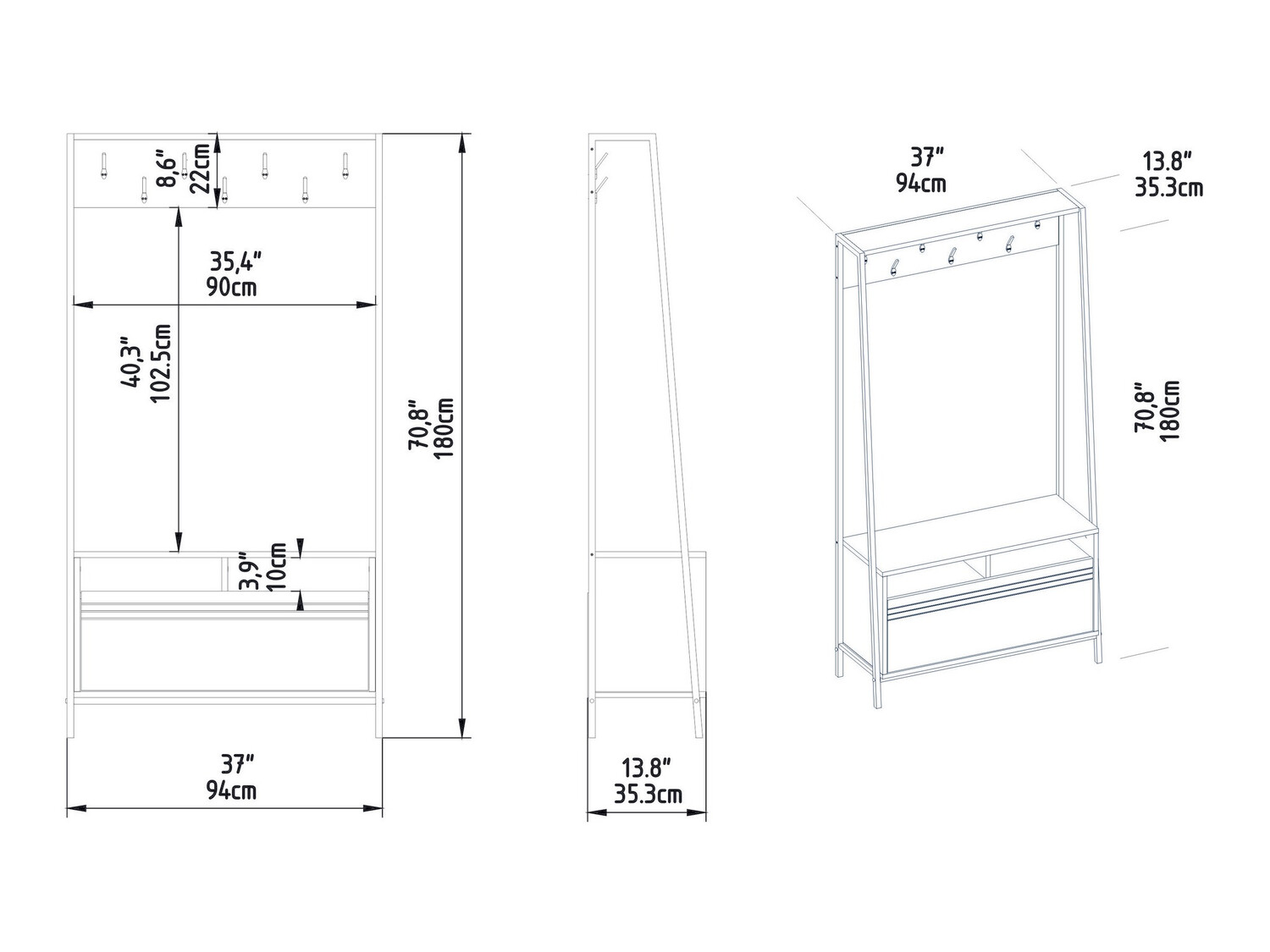 Priekšnama komplekts Kailua 462 (Melns + Melnais marmors)