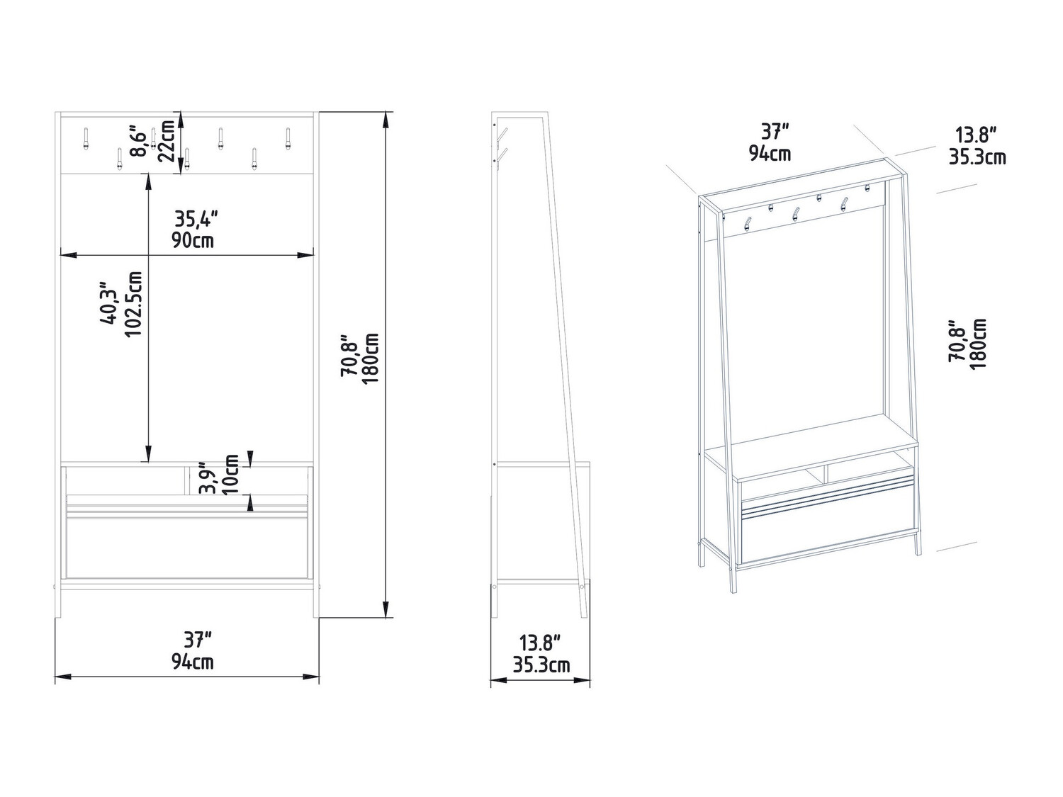 Priekšnama komplekts Kailua 462 (Melns + Rieksts)