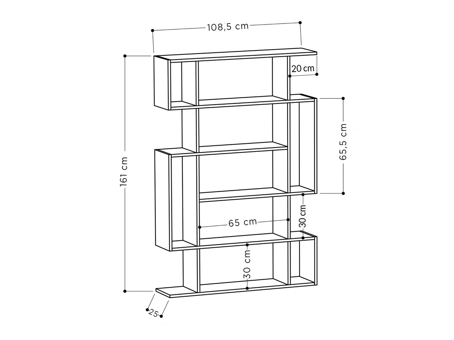 Стеллаж Kailua 449 (Антрацит + Сонома Дуб)